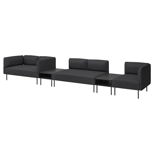 ProTuning Lillehem Modulares 5-Sitzer-Sofa mit Beistelltisch, Gunnared/dunkelgraues Metall von ProTuning