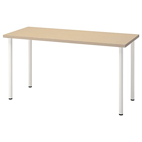 ProTuning MÅLSKYTT/ADILS Schreibtisch, 140x60 cm, Birke/Weiß von ProTuning