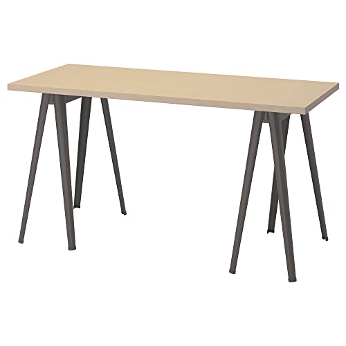 ProTuning MÅLSKYTT/NÄRSPEL Schreibtisch, 140x60 cm, Birke/Dunkelgrau von ProTuning