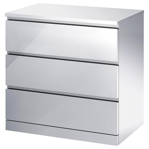 ProTuning MALM Kommode mit 3 Schubladen, 80 x 78 cm, Spiegeleffekt von ProTuning