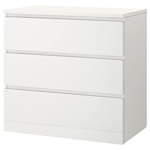 ProTuning MALM Kommode mit 3 Schubladen, 80 x 78 cm, weiß von ProTuning