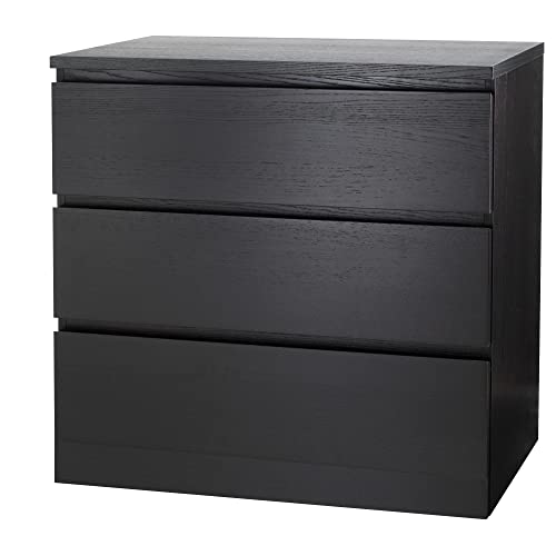 ProTuning MALM Kommode mit 3 Schubladen, 80x78 cm, schwarz-braun von ProTuning