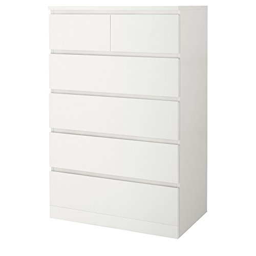ProTuning MALM Kommode mit 6 Schubladen, 80 x 123 cm, weiß von ProTuning