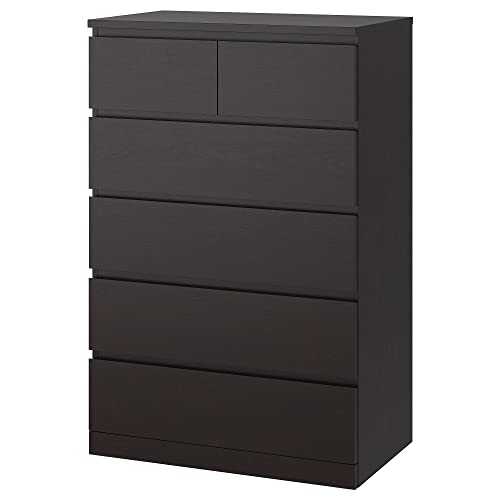 ProTuning MALM Kommode mit 6 Schubladen, 80x123 cm, schwarz-braun von ProTuning
