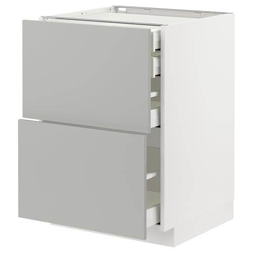 ProTuning METOD/MAXIMERA Base CB 2 FRNTS/2 LOW/1 MD/1 HI DRW, Weiß/Havstorp Hellgrau, 60 x 60 cm von ProTuning