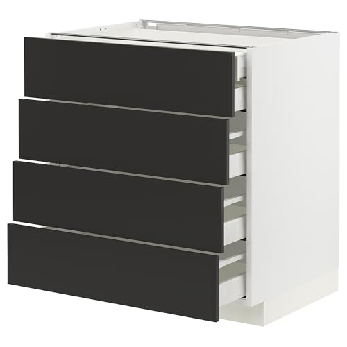 ProTuning METOD/MAXIMERA Base CB 4 FRNTS/2 LOW / 3 MD DRWRS, Weiß/Nickebo matt anthrazit, 80 x 60 cm von ProTuning