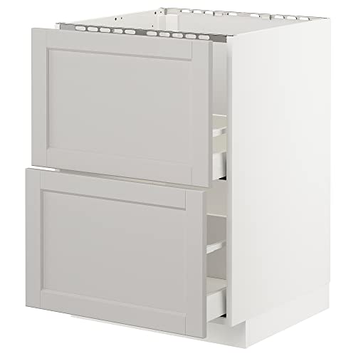 ProTuning METOD/MAXIMERA Base Cab f Spüle+2 Fronten/2 Schubladen, Weiß/Lerhyttan hellgrau, 60x60 cm ProTuning METOD/MAXIMERA Base Cab f Spüle+2 Fronten/2 Schubladen, Weiß/Lerhyttan hellgrau, 60x60 cm von ProTuning