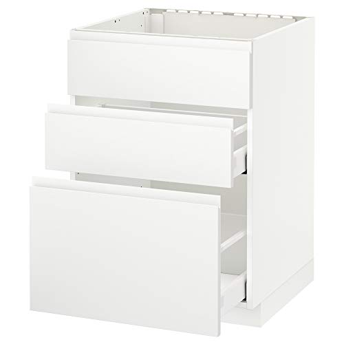 ProTuning METOD/MAXIMERA Base Cab f Spüle+3 Fronten/2 Schubladen, Weiß/Voxtorp mattweiß, 60x60 cm von ProTuning