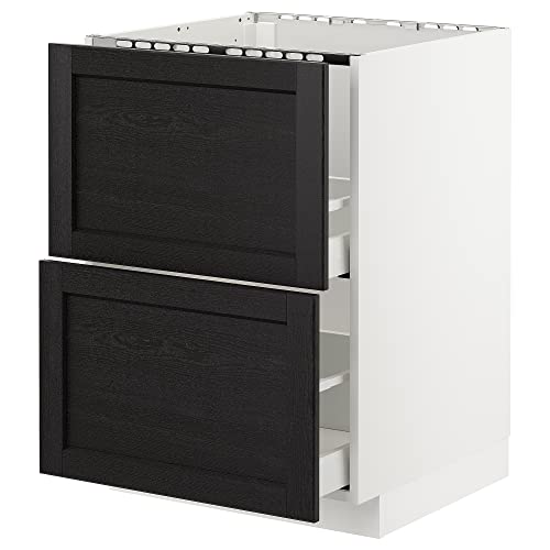 ProTuning METOD/MAXIMERA Base cab f Spüle + 2 Fronten/2 Schubladen, weiß/Lerhyttan schwarz gebeizt, 60 x 60 cm ProTuning METOD/MAXIMERA Base cab f Spüle + 2 Fronten/2 Schubladen, weiß/Lerhyttan schwarz gebeizt, 60 x 60 cm von ProTuning