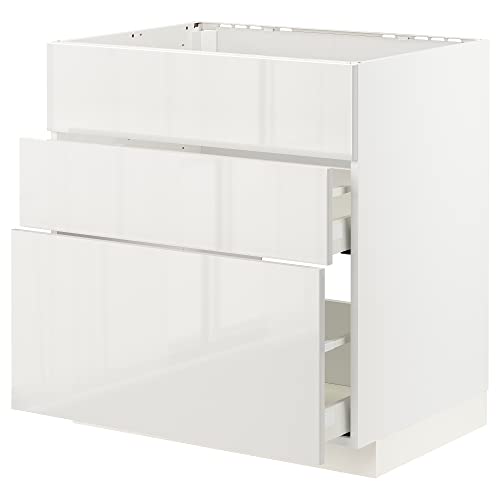 ProTuning METOD/MAXIMERA Base cab f hob/int extractor w drw, white/ringhult light grey, 80x60cm von ProTuning