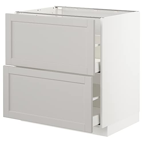 ProTuning METOD/MAXIMERA Base cb 2 Fronten/2 hohe Schubladen, Weiß/Lerhyttan hellgrau, 80x60 cm ProTuning METOD/MAXIMERA Base cb 2 Fronten/2 hohe Schubladen, Weiß/Lerhyttan hellgrau, 80x60 cm von ProTuning