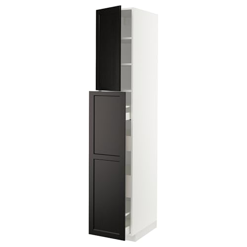 ProTuning METOD/MAXIMERA Hc w p-o func 4drw/1dr/2shlv, weiß/Lerhyttan schwarz gebeizt, 40 x 60 x 220 cm von ProTuning