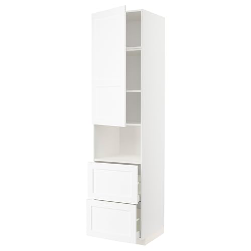 ProTuning METOD/MAXIMERA Hi cab f micro w door/2 drawers, white enköping/white wood effect, 60x60x240cm von ProTuning