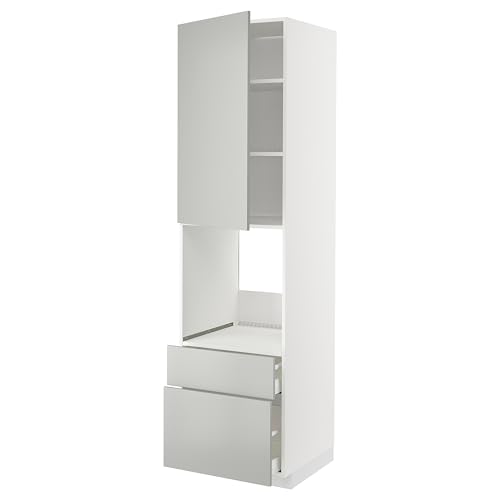 ProTuning METOD/MAXIMERA Hi cab f ov w dr/2 frnt/1m/1h drw, weiß/Havstorp hellgrau, 60x60x220cm von ProTuning