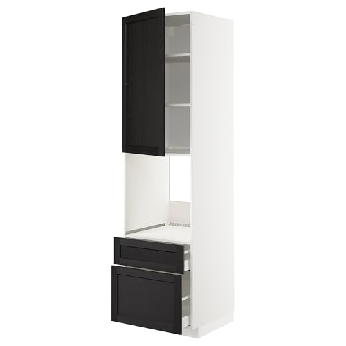 ProTuning METOD/MAXIMERA Hi cab f ov w dr/2 frnt/1m/1h drw, weiß/Lerhyttan schwarz gebeizt, 60x60x220cm von ProTuning