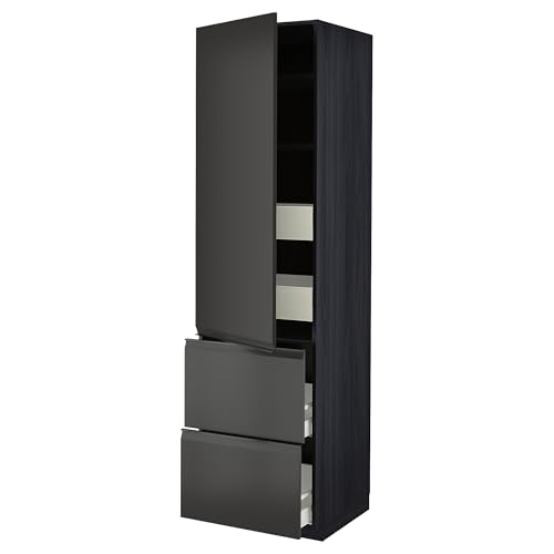 ProTuning METOD/MAXIMERA Hi cab w shlvs/4 Schubladen/dr/2 frnts, schwarz/upplöv matt anthrazit, 60 x 60 x 220 cm von ProTuning