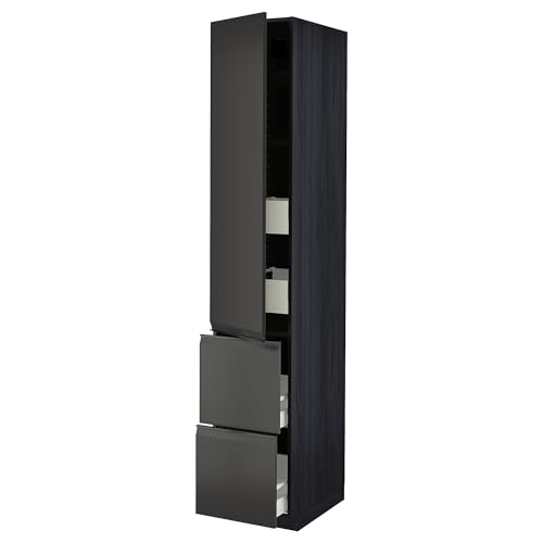 ProTuning METOD/MAXIMERA Hi cab w shlvs/4 schublade/dr/2 frnts, schwarz/upplöv matt anthrazit, 40x60x220 cm von ProTuning