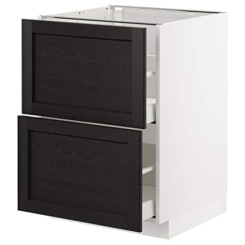 ProTuning METOD/MAXIMERA Unterbau cb 2 Fronten/2 hohe Schubladen, 60x60 cm, weiß/Lerhyttan schwarz gebeizt ProTuning METOD/MAXIMERA Unterbau cb 2 Fronten/2 hohe Schubladen, 60x60 cm, weiß/Lerhyttan schwarz gebeizt von ProTuning