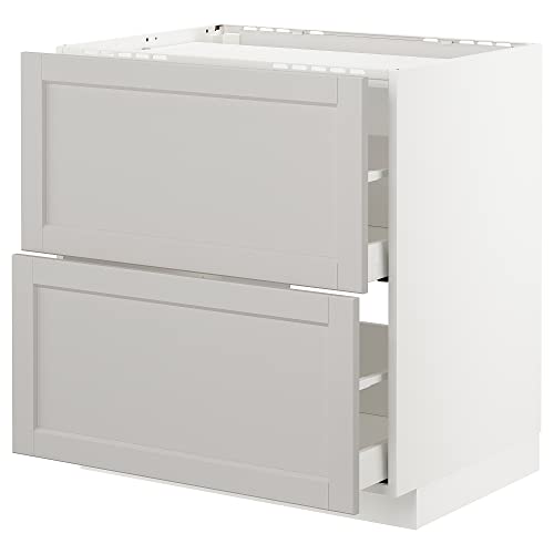 ProTuning METOD/MAXIMERA Unterbaukabine f Kochfeld/2 Fronten/2 Schubladen, 80x60 cm, Weiß/Lerhyttan Hellgrau ProTuning METOD/MAXIMERA Unterbaukabine f Kochfeld/2 Fronten/2 Schubladen, 80x60 cm, Weiß/Lerhyttan Hellgrau von ProTuning