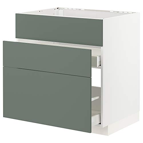 ProTuning METOD/MAXIMERA Unterbaukabine f Spüle+3 Fronten/2 Schubladen, 80x60 cm, weiß/Bodarp grau-grün ProTuning METOD/MAXIMERA Unterbaukabine f Spüle+3 Fronten/2 Schubladen, 80x60 cm, weiß/Bodarp grau-grün von ProTuning
