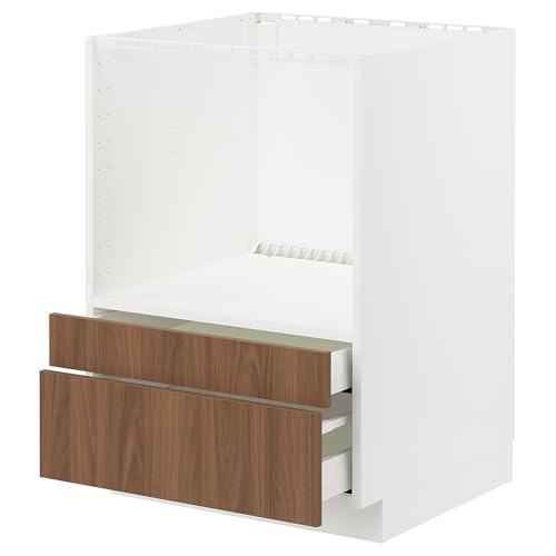 ProTuning METOD/MAXIMERA Unterschrank f Kombi Micro/Schubladen, Weiß/Tistorp Braun Walnuss-Effekt, 60x60 cm von ProTuning