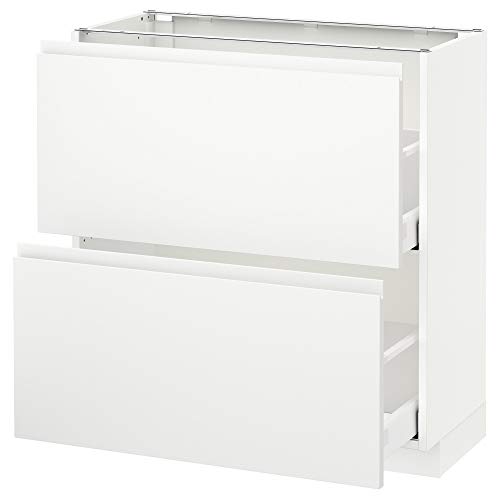 ProTuning METOD/MAXIMERA Unterschrank mit 2 Schubladen, Weiß/Voxtorp Mattweiß, 80x37 cm von ProTuning