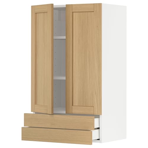 ProTuning METOD/MAXIMERA Wandschrank mit 2 Türen/2 Schubladen, Weiß/Forsbacka-Eiche, 60 x 100 cm ProTuning METOD/MAXIMERA Wandschrank mit 2 Türen/2 Schubladen, Weiß/Forsbacka-Eiche, 60 x 100 cm von ProTuning