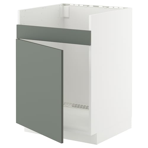 ProTuning METOD Base cab f HAVSEN Einzelbeckenspüle, Weiß/Nickebo mattgrau-grün, 60x60 cm von ProTuning