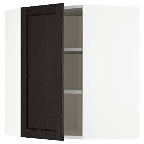 ProTuning METOD Eckhängeschrank mit Ablagen, Weiß/Lerhyttan Schwarz gebeizt, 68x80 cm von ProTuning