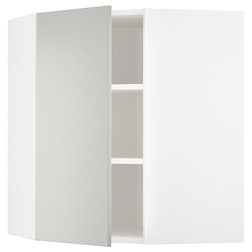 ProTuning METOD Eckhängeschrank mit Einlegeböden, Weiß/Havstorp Hellgrau, 68x80 cm von ProTuning