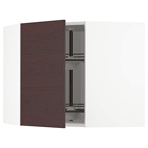 ProTuning METOD Eckwandschrank mit Karussell, 68x60 cm, Weiß Askersund/Dunkelbraun Esche Effekt von ProTuning