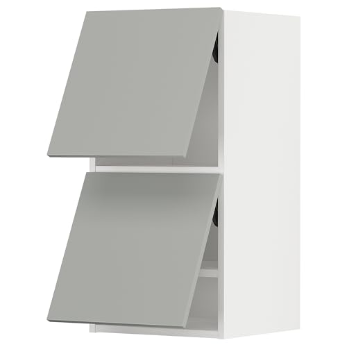 ProTuning METOD Hängeschrank horizontal mit 2 Türen, Weiß/Havstorp Hellgrau, 40x80 cm von ProTuning