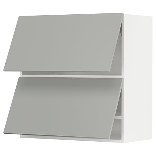 ProTuning METOD Hängeschrank horizontal mit 2 Türen, Weiß/Havstorp Hellgrau, 80x80 cm von ProTuning