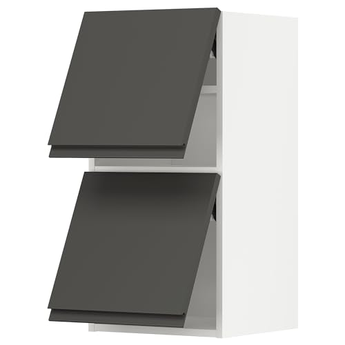 ProTuning METOD Hängeschrank horizontal mit 2 Türen, Weiß/Voxtorp Dunkelgrau, 40x80 cm von ProTuning