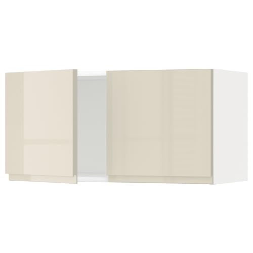 ProTuning METOD Hängeschrank mit 2 Türen, Weiß/Voxtorp Hochglanz Hellbeige, 80x40 cm von ProTuning