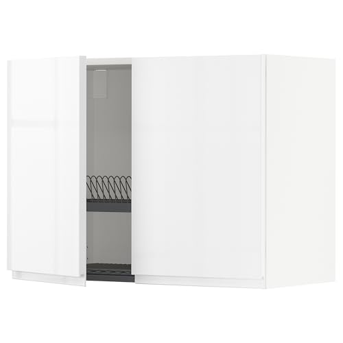 ProTuning METOD Hängeschrank mit Abtropfgestell/2 Türen, Weiß/Voxtorp Hochglanz/Weiß, 80x60 cm von ProTuning