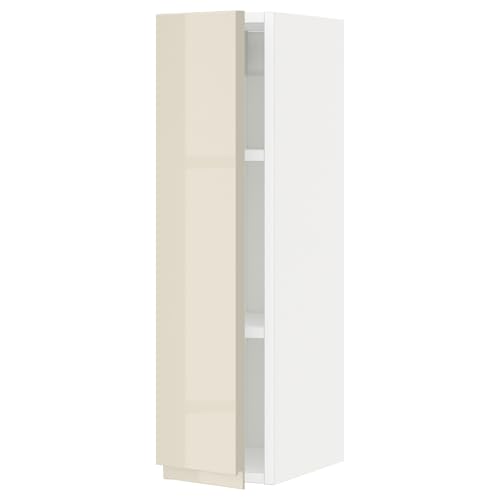ProTuning METOD Hängeschrank mit Einlegeböden, Weiß/Voxtorp Hochglanz Hellbeige, 20x80 cm von ProTuning