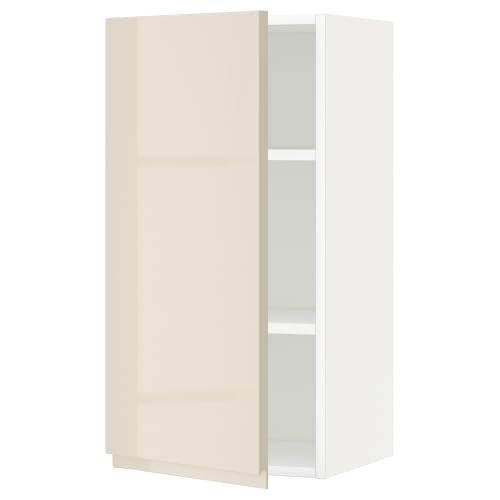 ProTuning METOD Hängeschrank mit Einlegeböden, Weiß/Voxtorp Hochglanz Hellbeige, 40x80 cm von ProTuning