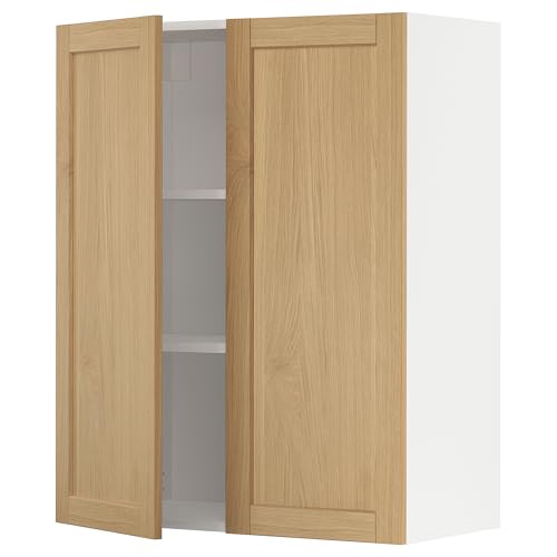 ProTuning METOD Hängeschrank mit Einlegeböden/2 Türen, Weiß/Forsbacka Eiche, 80x100 cm von ProTuning