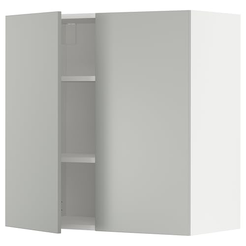 ProTuning METOD Hängeschrank mit Einlegeböden/2 Türen, Weiß/Havstorp Hellgrau, 80x80 cm von ProTuning
