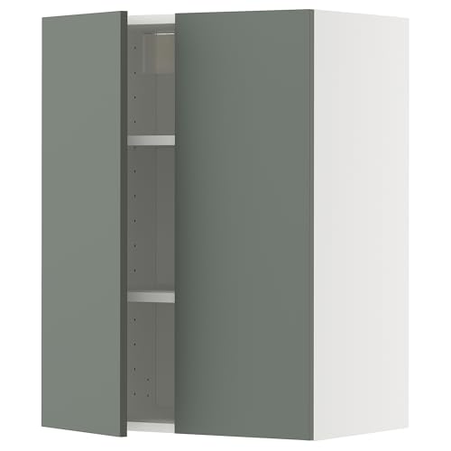 ProTuning METOD Hängeschrank mit Einlegeböden/2 Türen, Weiß/Nickebo Matt Grau-Grün, 60x80 cm von ProTuning