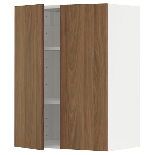 ProTuning METOD Hängeschrank mit Einlegeböden/2 Türen, Weiß/Tistorp Braun Walnuss-Effekt, 60x80 cm von ProTuning