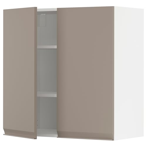 ProTuning METOD Hängeschrank mit Einlegeböden/2 Türen, Weiß/Upplöv Matt Dunkelbeige, 80x80 cm von ProTuning