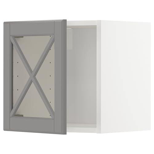 ProTuning METOD Hängeschrank mit Glastür/Querstange, Weiß/Bodbyn Grau, 40x40 cm von ProTuning