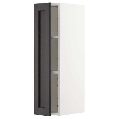 ProTuning METOD Hängeschrank mit Regalen, Weiß/Lerhyttan Schwarz gebeizt, 20x80 cm von ProTuning