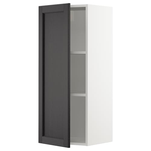 ProTuning METOD Hängeschrank mit Regalen, Weiß/Lerhyttan Schwarz gebeizt, 40x100 cm von ProTuning