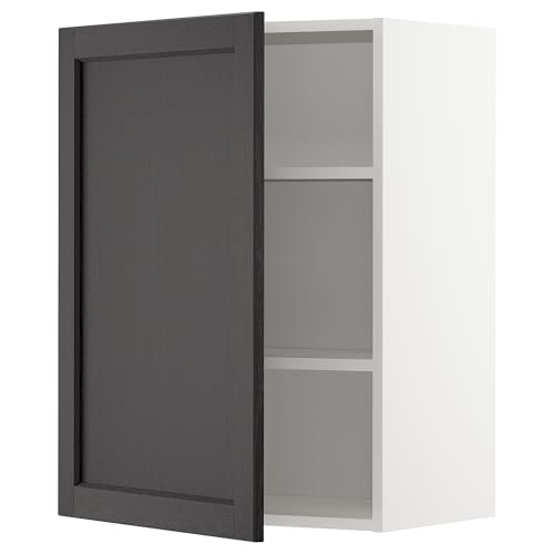 ProTuning METOD Hängeschrank mit Regalen, Weiß/Lerhyttan Schwarz gebeizt, 60x80 cm von ProTuning