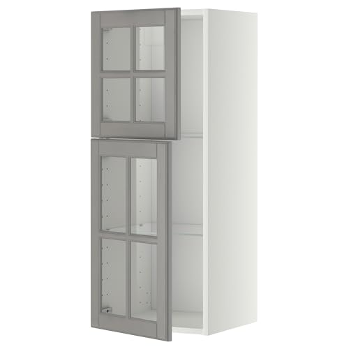 ProTuning METOD Hängeschrank mit Regalen/2 Glastr nken, Weiß/Bodbyn Grau, 40x100 cm von ProTuning