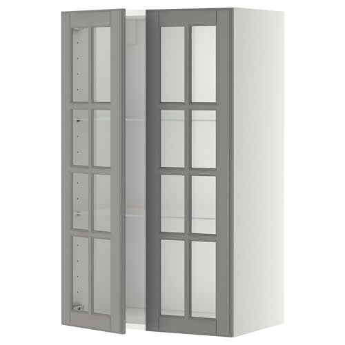 ProTuning METOD Hängeschrank mit Regalen/2 Glastr nken, Weiß/Bodbyn Grau, 60x100 cm von ProTuning
