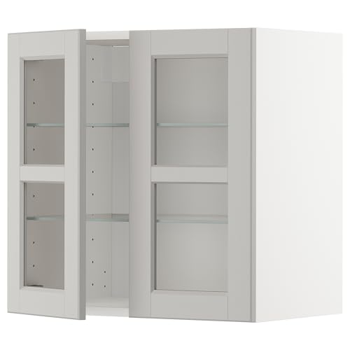 ProTuning METOD Hängeschrank mit Regalen/2 Glastr nken, Weiß/Lerhyttan Hellgrau, 60x60 cm ProTuning METOD Hängeschrank mit Regalen/2 Glastr nken, Weiß/Lerhyttan Hellgrau, 60x60 cm von ProTuning